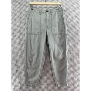 Madewell Griff Tapered Fatigue Pants Womens 27 Green High Rise Pockets
